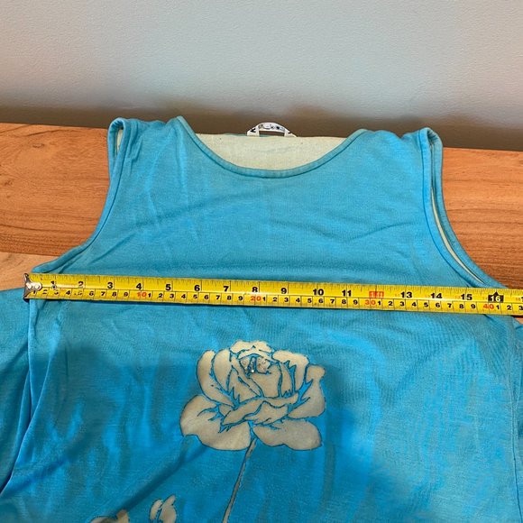 3 for 10$, Aqua Blue Ethnic Maxi Dress with Rose - Picture 4 of 4